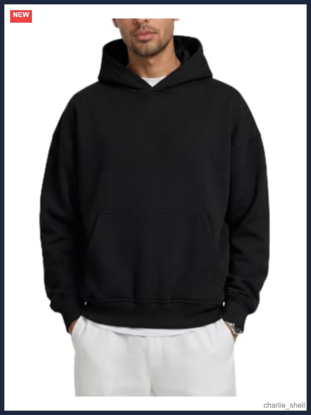 Men's Oversized Hoodie Cotton Fleece Pullover with Pocket